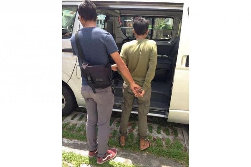 One of the suspects arrested in CNB’s islandwide operation. -- PHOTO: CENTRAL NARCOTICS BUREAU