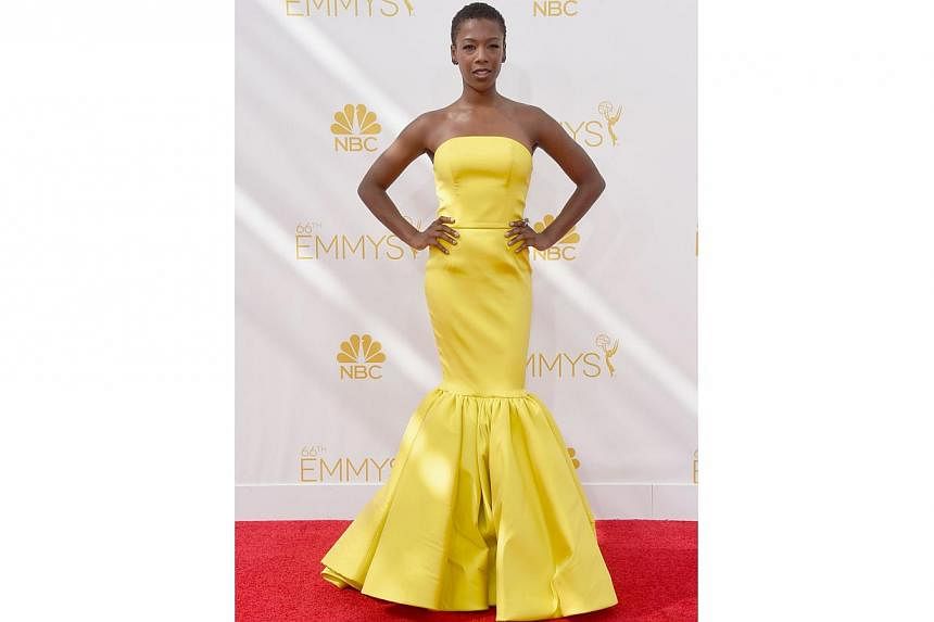 Actress Samira Wiley of Orange Is The New Blackattends the 66th Annual Primetime Emmy Awards held at Nokia Theatre on Aug 25, 2014, in Los Angeles, California. -- PHOTO: AFP