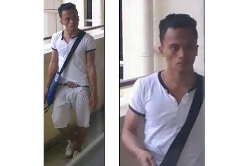Police are looking for a man suspected of being involved in a case of loanshark harassment near Yishun Street 71 last Wednesday. -- PHOTO: SPF