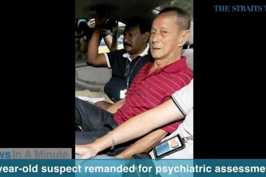 In today's The Straits Times News In A Minute video, we look at how 80-year-old Char Chin Fah, accused of murdering his daughter-in-law at her Tampines flat, has been remanded at Complex Medical Centre in Changi for psychiatric assessment.
