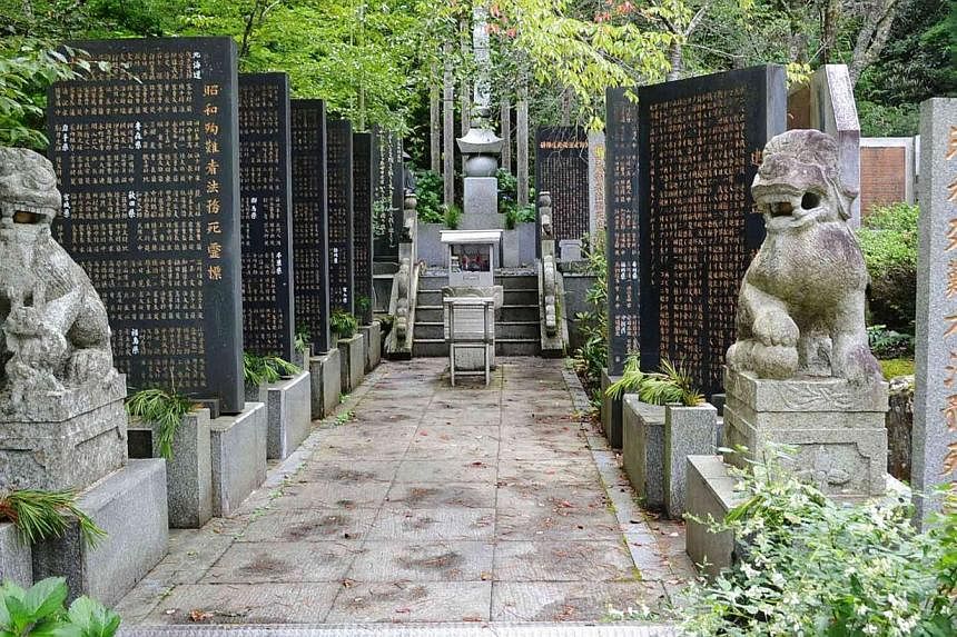 A memorial compound, honoring more than 1,000 "Showa Martyrs", is seen in Koyasan Okuno-in temple in Koya town, central Japan, on Aug 27, 2014.&nbsp;South Korea slammed Japanese Prime Minister Shinzo Abe on Thursday, Aug 28, for sending a message of 
