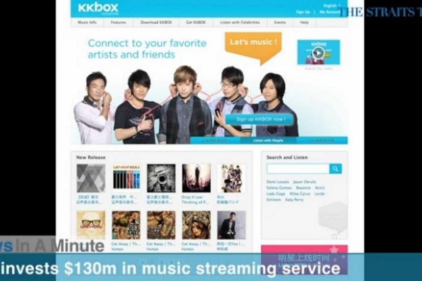 In today's The Straits Times News In A Minute video, we look at Government of Singapore Investment Corporation investing S$130 million in KKBOX, a music streaming service in Asia. -- PHOTO: SCREENGRAB FROM VIDEO