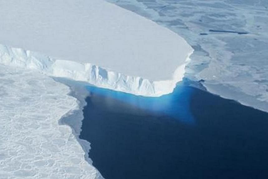 This undated photo courtesy of NASA shows Thwaites Glacier in Western Antarctica. -- PHOTO: AFP