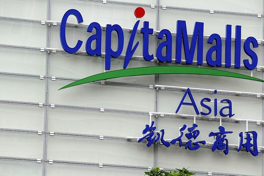 Signage for CapitaMalls Asia Ltd., a unit of CapitaLand Ltd. -- PHOTO: MUNSHI AHMED