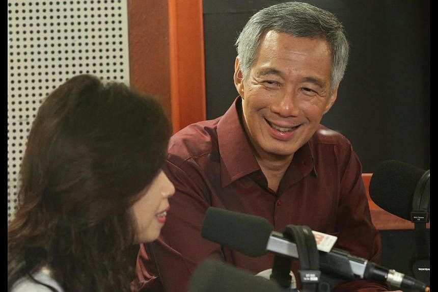 Mr Lee participating in the Capital 95.8FM radio programme yesterday. Besides CPF, he was also asked questions on issues such as the Lease Buyback Scheme and the push to provide more opportunities for non-degree holders.