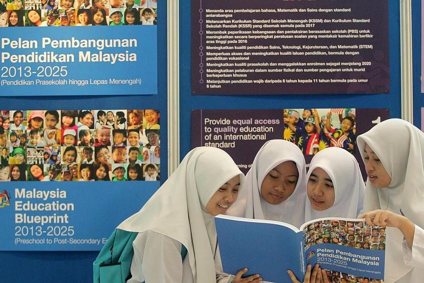 The launch of the National Education Blueprint by Malaysian Deputy Prime Minister Muhyiddin Yassin in 2013. A pass in English will be made a compulsory at public universities in Malaysia so that graduates can communicate effectively, said Mr Muhyiddi