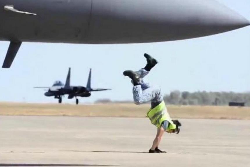 Video of breakdancing RSAF marshaller launching fighter jet goes viral