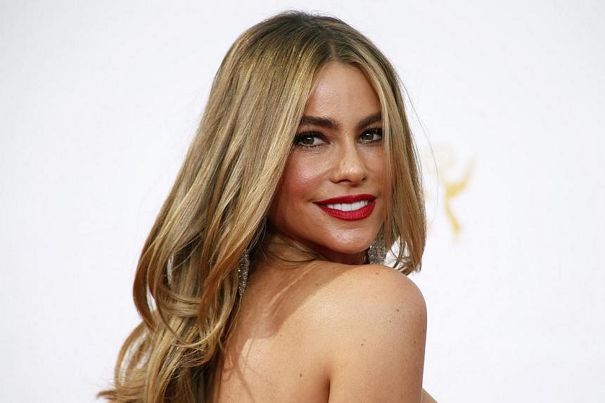 Actress Sofia Vergara from the ABC sitcom "Modern Family" arrives at the 66th Primetime Emmy Awards in Los Angeles, California on Aug 25, 2014. For the third consecutive year Colombian-born actress Vergara, one of the stars of the hit ABC comedy "Mod