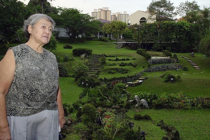 Flashback:&nbsp;Madam Chung Khin Chun in her garden back in 2004 when she put it up for sale with a $9.8-million asking price. PHOTO: ST FILE