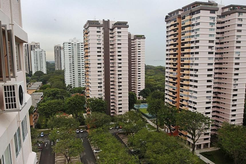 The Laguna Park condominium at Marine Parade can be seen in this file photo. Resale prices of non-landed private homes crept up by 0.4 per cent last month over the previous month, latest data from the Singapore Real Estate Exchange shows. -- ST PHOTO