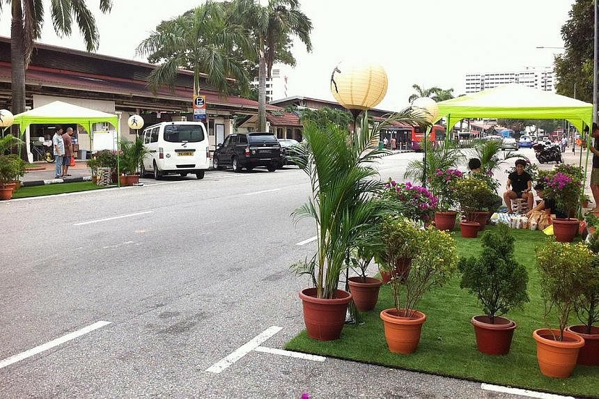 Four parking spaces along Circuit Road were turned into community gardens last year as part of Singapore's first Park(ing) Day.