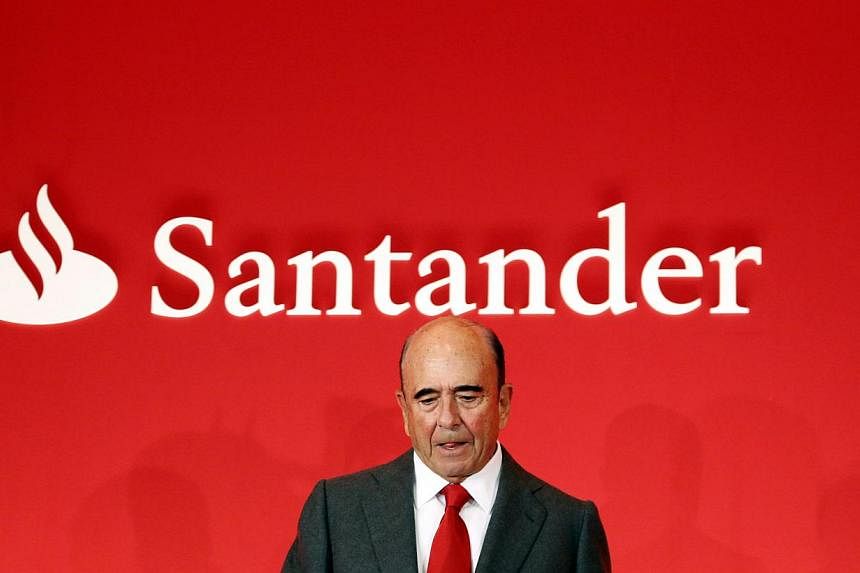 Spain's Santander chairman Emilio Botin giving his speech during the bank's 2012 results presentation at the company headquarters in Boadilla del Monte, outside Madrid on Jan 31, 2013, file photo.&nbsp;Mr Botin has died suddenly of a heart attack age