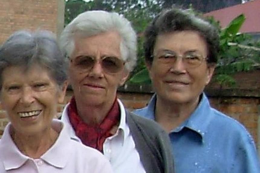 This handout undated picture released on September 8, 2014 by the Congregation of Missionaries of Mary (Congregazione Missionarie di Maria), shows the Italian nuns (from left) Bernadette Boggia, Olga Raschietti, and Lucia Pulici, who were killed in K