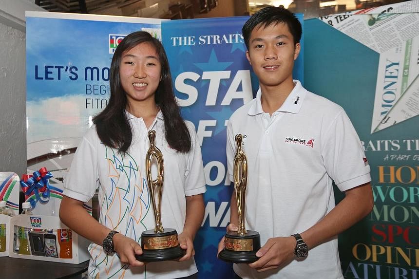 Fresh from last month's historic gold medal wins at the Nanjing Youth Olympic Games, sailors Bernie Chin and Samantha Yom bagged new honours on Friday - by becoming the first-ever joint winners of The Straits Times Star of the Month award.&nbsp;-- PH