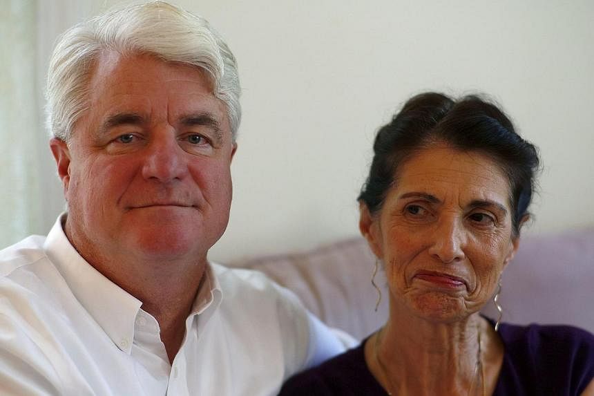Diane and John Foley, parents of journalilst James Foley, sit for a portrait at their home during an interview in Rochester, New Hampshire on&nbsp;Aug 24, 2014. -- PHOTO: AFP