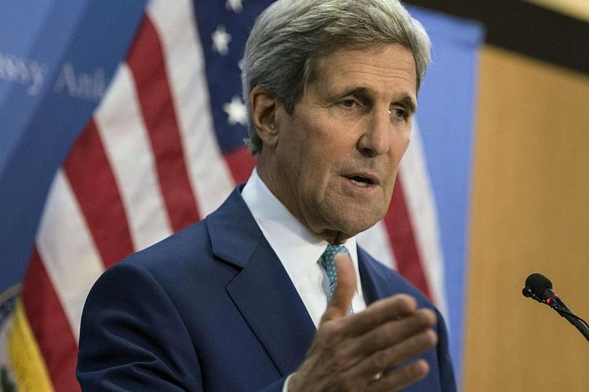 US Secretary of State John Kerry speaks during a news conference in Ankara on Sept 12, 2014. The White House declared on Friday the United States was at war with Islamic State radicals, seeking to rub out another semantic flap over its Syria policy.&