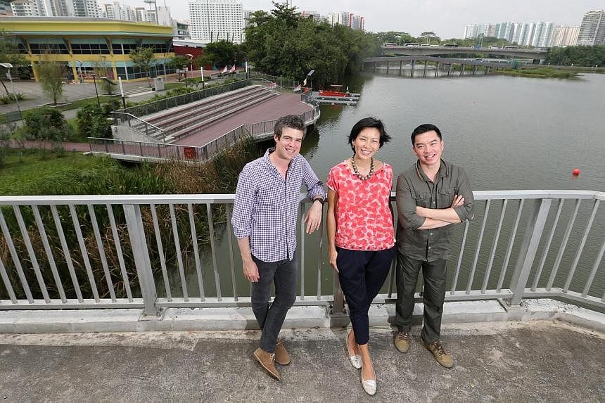 (From left) Joshua Comaroff and Ong Ker-Shing from Lekker Architects, and Lien Foundation CEO Lee Poh Wah. The philanthropic organisation has commissioned Lekker Architects to come up with 10 innovative designs for pre-schools and locate them in unde