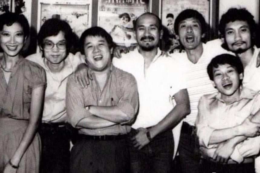 The founders of Cinema City (from left) Shi, Raymond Wong, Eric Tsang, Karl Maka, Dean Shek, Teddy Robin and Tsui Hark. Although Shi's main job was administration, she played a key role in Cinema City's creative output, with hits such as Aces Go Plac