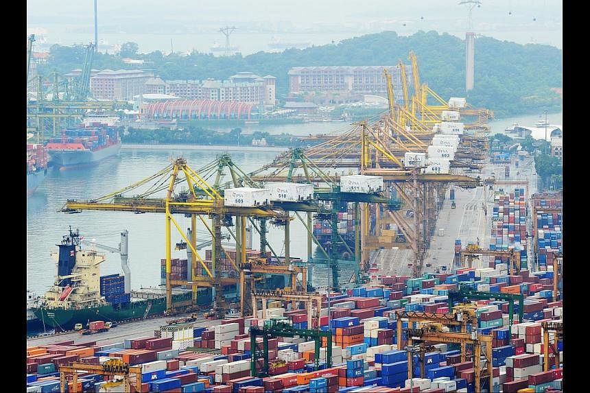 Exports in the first seven months this year were 2.4 per cent lower compared with the same period last year. Economists noted that if Singapre's economy shifts more towards services, exports of goods would naturally dip. One observed that that a drop