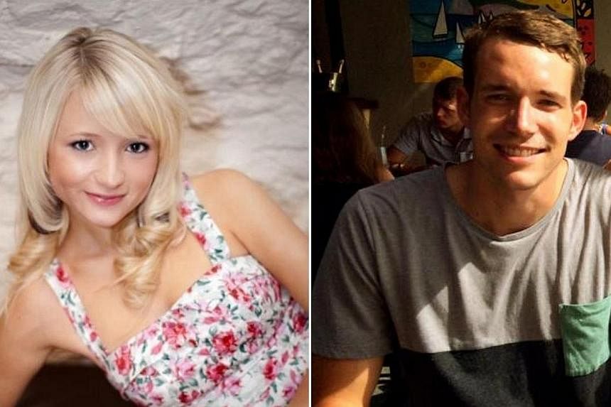 This combination of handout images created from undated images received from Britain's Foreign and Commonwealth Office on Sept 16, 2014 shows British students, Hannah Witheridge (left) and David Miller (right).&nbsp;Thai police on Wednesday identifie