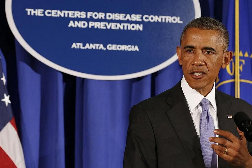 US President Barack Obama speaks at the Centers for Disease Control and Prevention in Atlanta, Georgia, on Sept 16, 2014. President Obama on Tuesday called on the world to "act fast" to stop West Africa's Ebola epidemic before "hundreds of thousands"