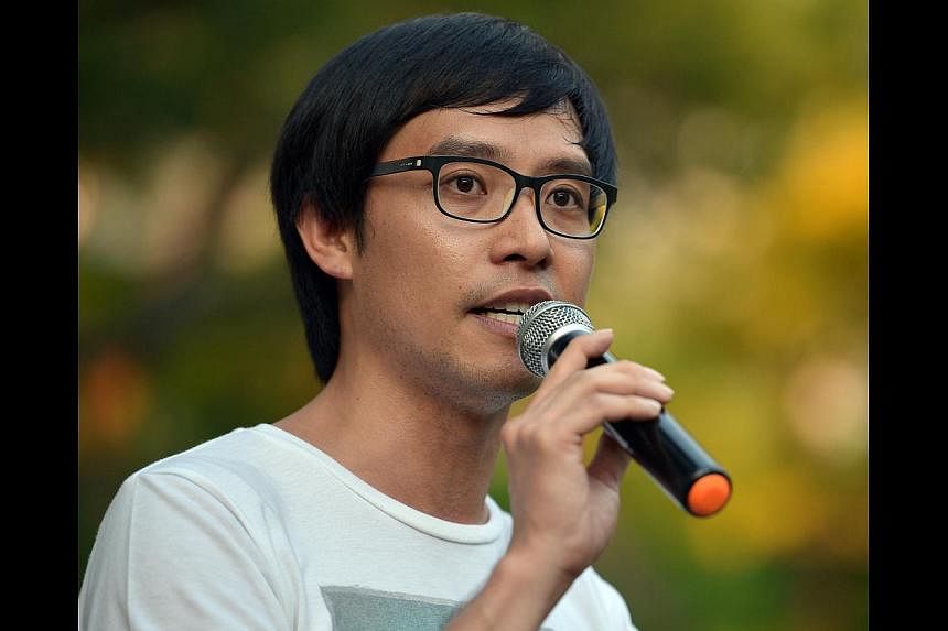 Blogger Roy Ngerng&nbsp;at the Labour Day protest at Hong Lim Park on May 1, 2014. A High Court hearing into an application by Prime Minister Lee Hsien Loong for a summary judgment in his defamation suit against Mr Ngerng, concluded on Thursday with 