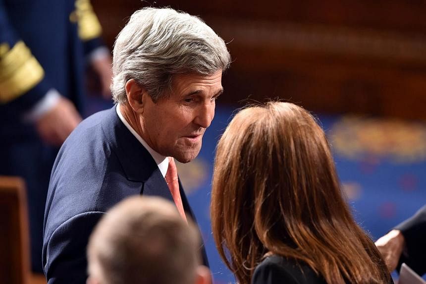 US Secretary of State John Kerry arrives before Ukrainian President Petro Poroshenko addresses a joint session of the US Congress at the Capitol in Washington on September 18, 2014. He said&nbsp;on Thursday that the US welcomed an announcement by Fre