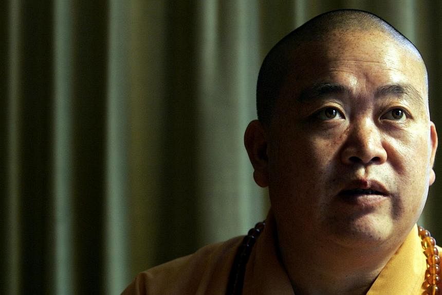 Shaolin Temple&nbsp;abbot Shi Yongxin. The famed Chinese temple&nbsp;is making headlines again, this time for suing the local tourism office for nearly 50 million yuan (S$10.32 million) in owed ticket receipts.&nbsp;-- PHOTO: ST FILE