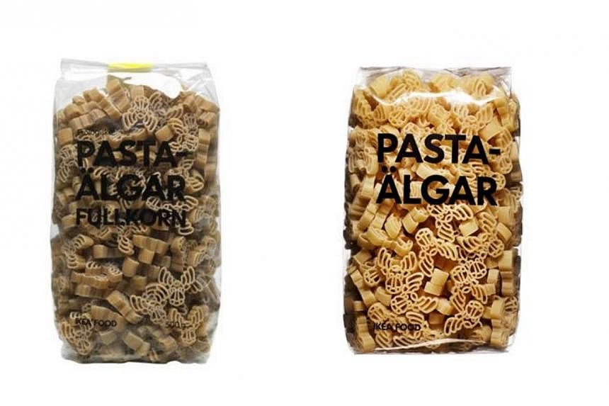 Ikea Singapore has recalled two pasta products, PASTAÄLGAR FULLKORN and PASTAÄLGAR,&nbsp;from its food market at both its Tampines and Alexandra outlets. -- PHOTO: IKEA