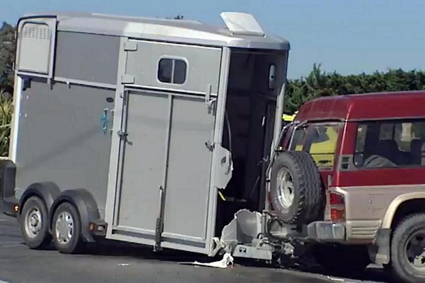 The car with the five SIA crew members collided with the four-wheel-drive that was towing a horse trailer yesterday morning. The accident took place at a cross-junction on the outskirts of Christchurch, New Zealand. Chief steward Chew Weng Wai is in 