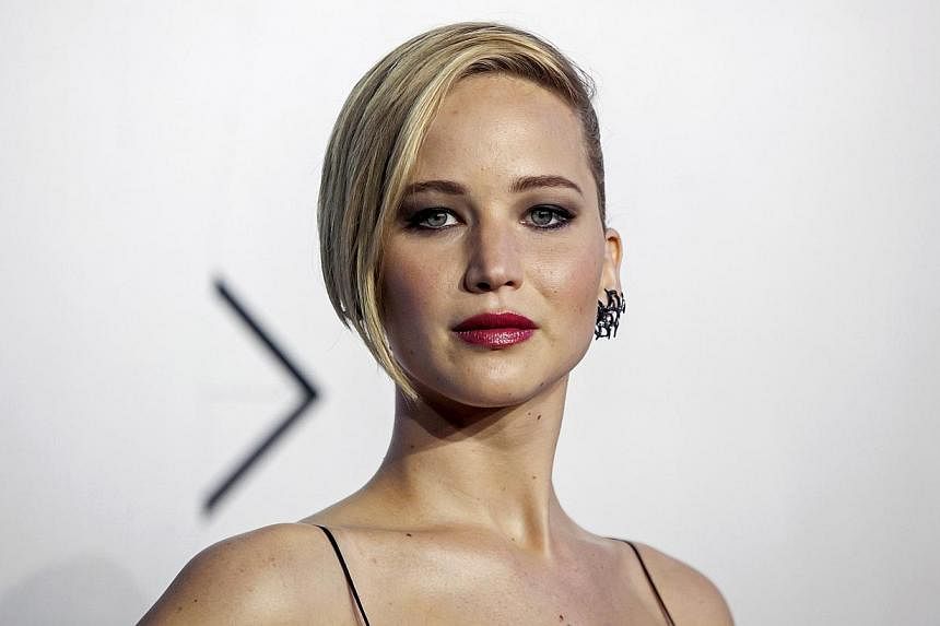 Actress Jennifer Lawrence attends the X-Men: Days Of Future Past world movie premiere in New York in a May 10, 2014 file photo. Lawrence's naked pictures were hacked and posted online. -- PHOTO: REUTERS
