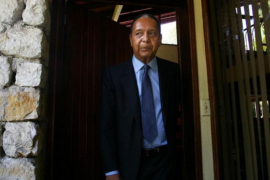 A picture taken on March 29, 2011 shows former Haitian president Jean-Claude Duvalier "Baby Doc" posing outside his home in Port au Prince. Haiti's former dictator Duvalier, who ruled the impoverished Caribbean nation from 1971 until his ouster in 19