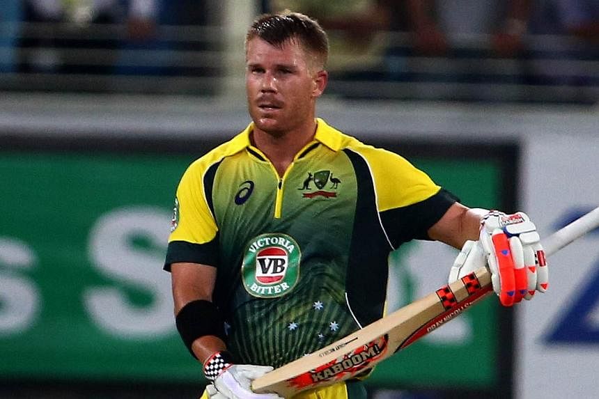 Three debutant bowlers and a typically rampaging innings from David Warner helped Australia coast to a six-wicket victory over Pakistan in their sole Twenty20 international in Dubai on Sunday. -- PHOTO: AFP