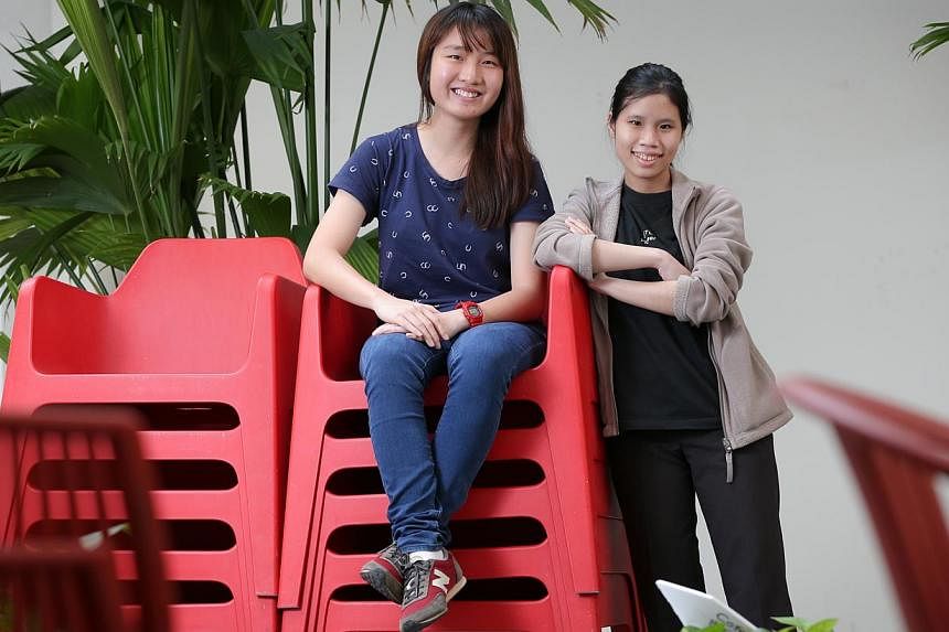SUTD undergraduates Lee Sue-Ann (left) and Ann Wee have done two internships.