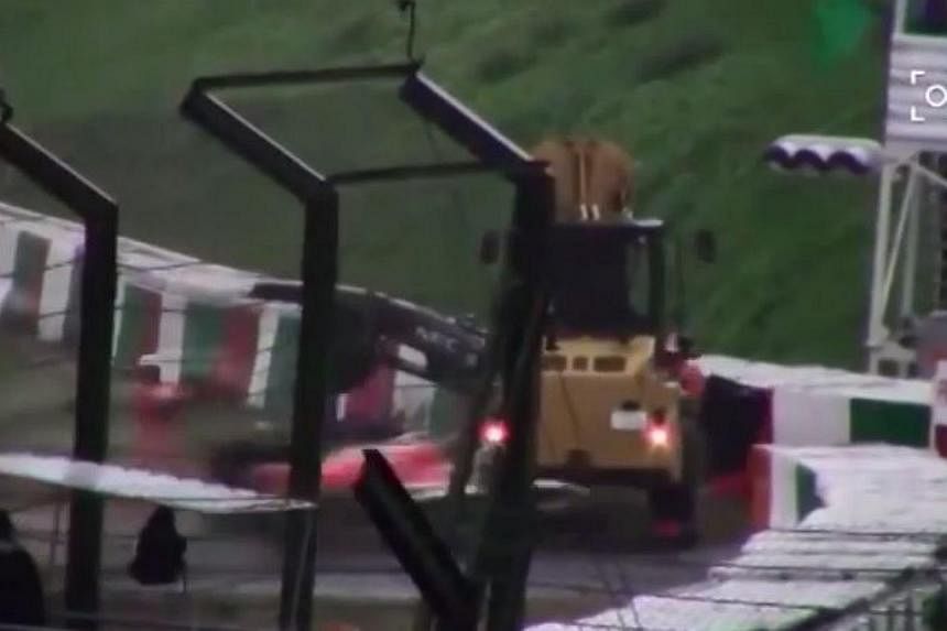 The short clip shows Jules Bianchi's&nbsp;car smashing into a recovery tractor, which had been deployed to remove a car that had crashed earlier.&nbsp;-- PHOTO: JOAN MANGUES/YOUTUBE