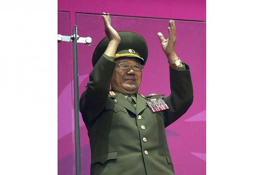 North Korea's Hwang Pyong So, a senior aide to North Korea's leader Kim Jong Un, attends the closing ceremony of the 17th Asian Games at the Incheon Asiad Main Stadium on Oct 4, 2014. -- PHOTO: REUTERS