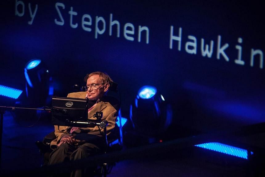 British theoretical physicist professor Stephen Hawking gives a lecture during the Starmus Festival on the Spanish Canary island of Tenerife on Sept 23, 2014. &nbsp;Hawking will feature on Pink Floyd's first studio album in two decades.&nbsp;-- PHOTO