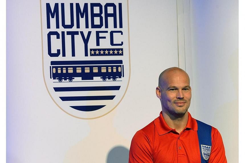 Mumbai City FC striker Fredrik Ljungberg attends the unveiling of the Indian Super League (ISL) football tournament trophy in Mumbai on Oct 5, 2014.&nbsp;India's ambitious new football league was dealt a blow ahead of its very first match when Ljungb