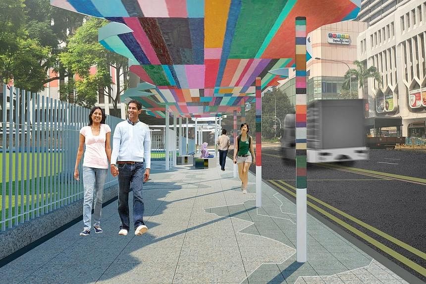 An artist's impression of the Art Connector along North Bridge Road. The permanent 300m walkway will link City Hall MRT station to the National Gallery Singapore, which officially opens next year. The walkway design will feature the "diversity of peo