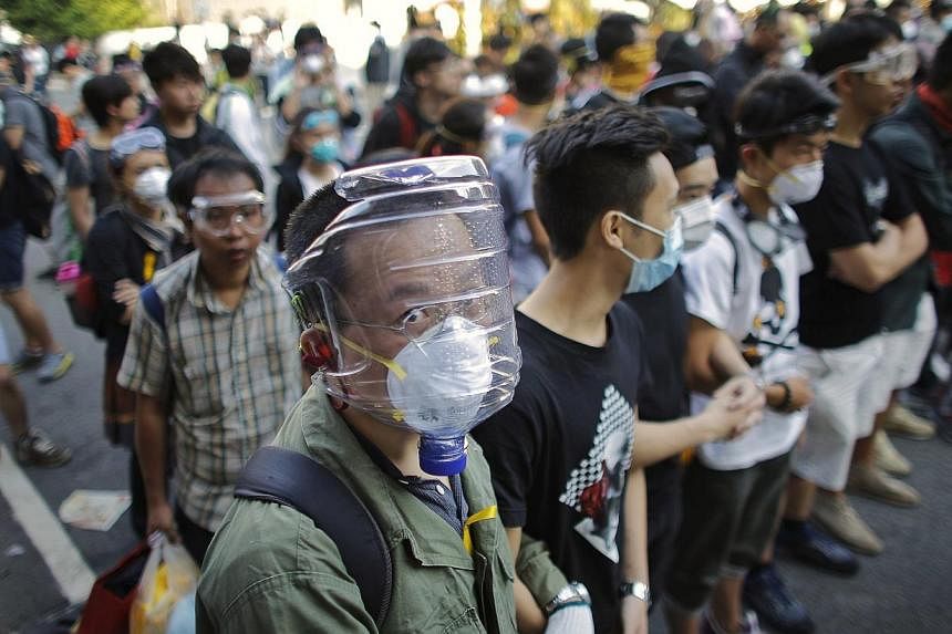 Pro-democracy protesters staking out the main protest site in Admiralty in Hong Kong on Oct 13, 2014. -- PHOTO: REUTERS