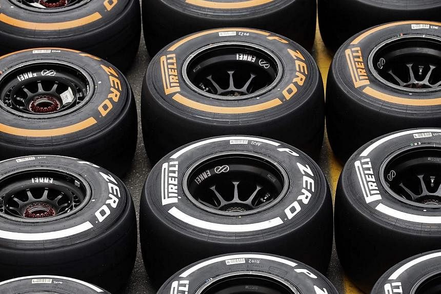 Pirelli tyres are seen in the paddock ahead of the weekend's Italian F1 Grand Prix in Monza on Sept 4, 2014.&nbsp;Brazilian driver Felipe Massa says Pirelli's choice of tyres for his home Formula One Grand Prix next month is "very dangerous". -- PHOT