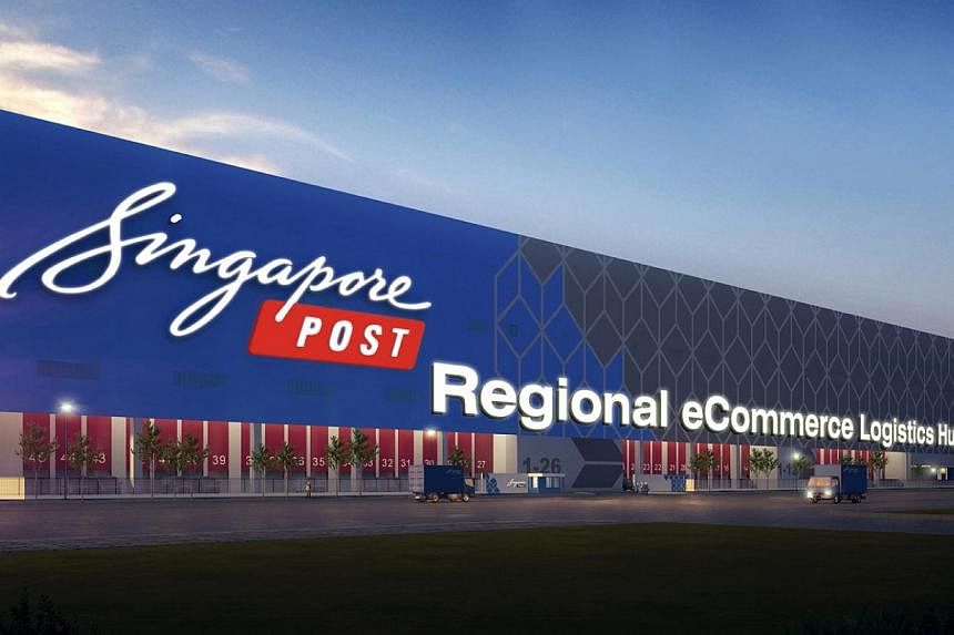 Artist’s impression of façade of SingPost’s eCommerce Logistics Hub in Tampines LogisPark.&nbsp;Singapore Post (SingPost) is investing $182 million to develop an eCommerce Logistics Hub. -- PHOTO: SINGPOST