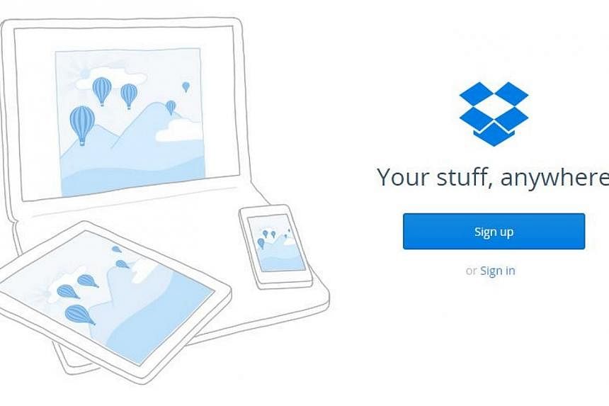 Hundreds of alleged usernames and passwords for online document-sharing site Dropbox were published on Monday on Pastebin, an anonymous information-sharing website. -- PHOTO: SCREENGRAB FROM DROPBOX
