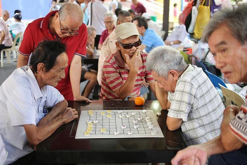 Most elderly Singapore residents are positive about growing old with eight in 10 feeling confident that their needs would be taken care of as they age. -- PHOTO: ST FILE&nbsp;