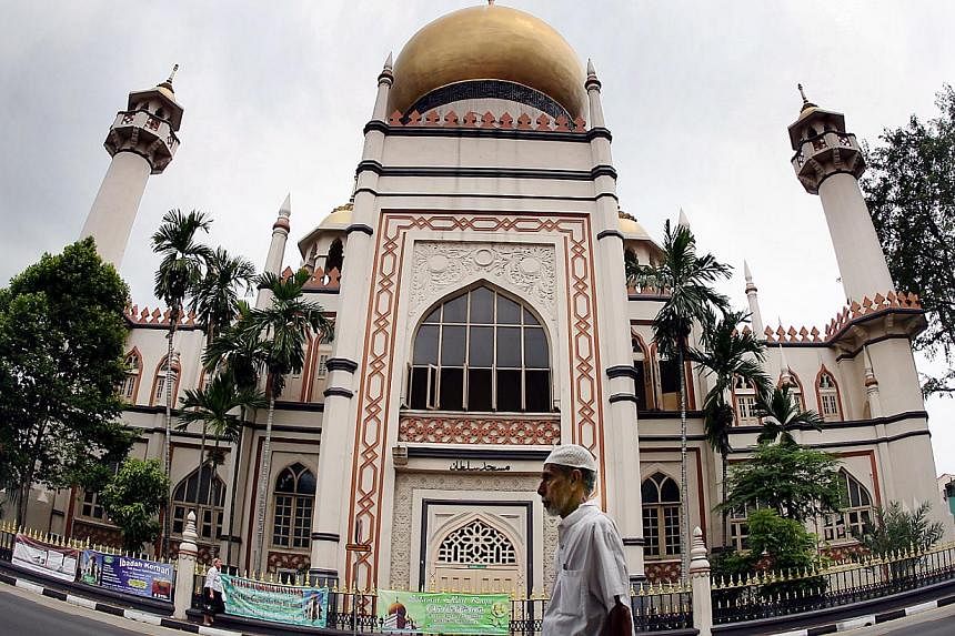 The Sultan Mosque, which is undergoing restoration work, received the biggest grant in the latest round of National Heritage Board funding. -- PHOTO: MOHD TAUFIK A KADER