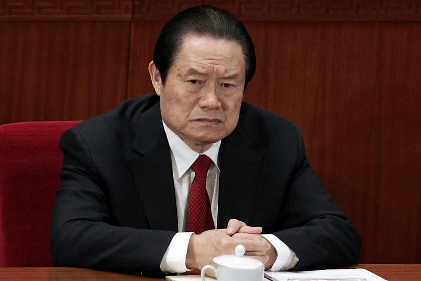 China's disgraced former domestic security chief Zhou Yongkang looks set to be expelled from the ruling Communist Party at a key meeting next week, sources said, possibly paving the way for his formal prosecution. -- PHOTO: REUTERS