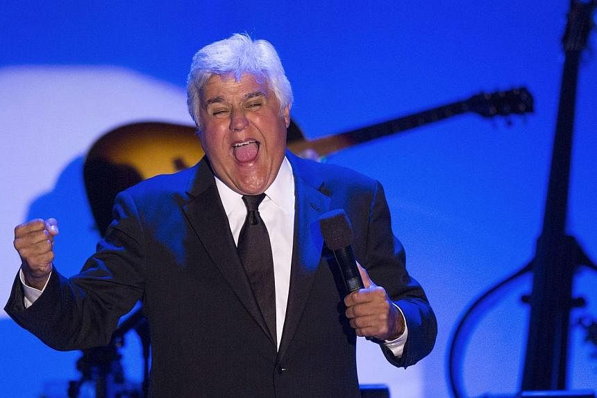 Comedian Jay Leno hosts the 2014 Carousel of Hope Ball at the Beverly Hilton Hotel in Beverly Hills, California on Oct 11, 2014. -- PHOTO: REUTERS