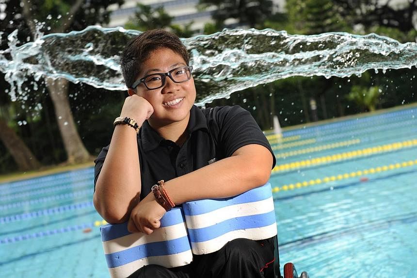 Singapore swimmer Theresa Goh clinched Singapore's first medal at the Incheon Asian Para Games on Sunday when she won a bronze in the women's 100m breaststroke SB4 final. -- PHOTO: ST FILE