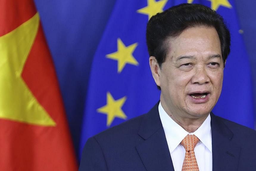 Vietnamese Prime Minister Nguyen Tan Dung (above) met Pope Francis in Rome on Saturday with both saying they were committed to restoring diplomatic relations. -- PHOTO: REUTERS