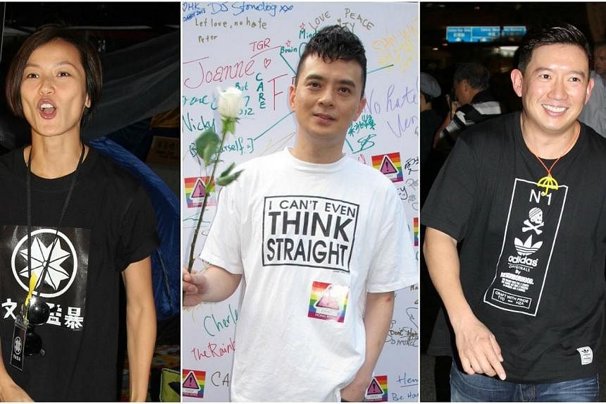 The Chinese authorities have quietly banned (from left) Denise Ho, Anthony Wong and actor Chapman To, telling entertainment companies to exclude the stars from performances. &nbsp;-- PHOTOS: APPLE DAILY